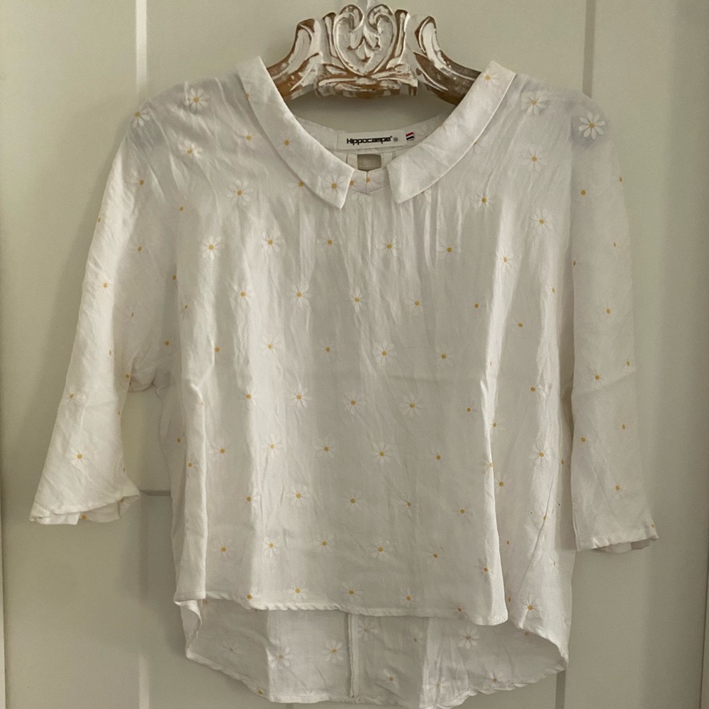 White Floral Women's Top